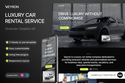 Veyron – Luxury Car Rental Service Elementor Template Kit
