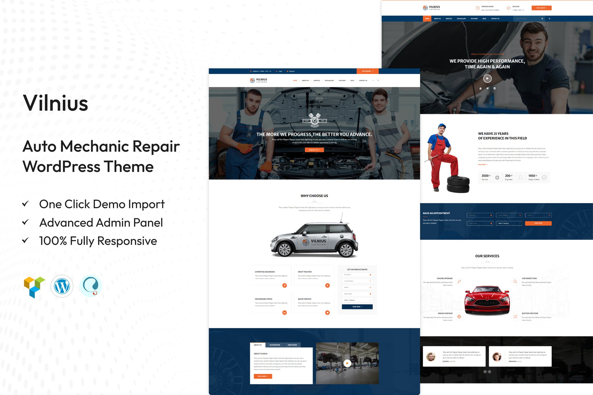 Vilnius – Auto Mechanic Repair WordPress Theme