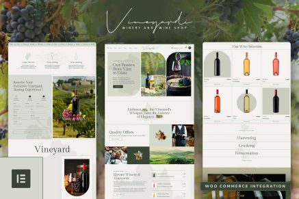 Vineyardi – Wine Shop & Winery Elementor Pro Template Kit