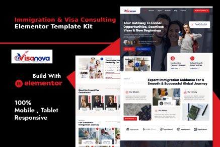 Visanova – Immigration & Visa Consulting Elementor Template Kit