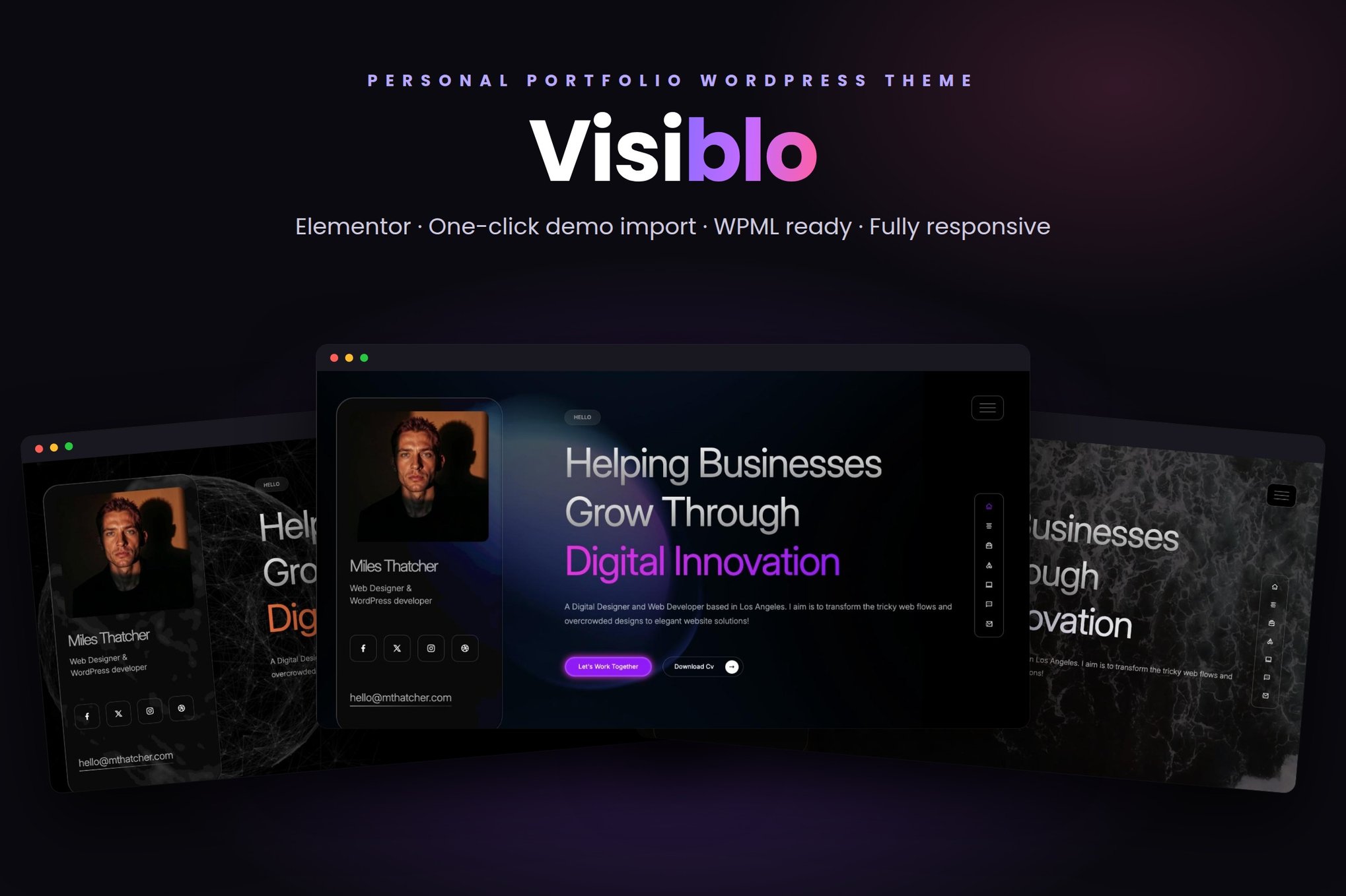 Visiblo Personal Portfolio WordPress Theme