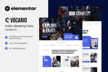 Vocario – Public Speaking Class Elementor Template Kit