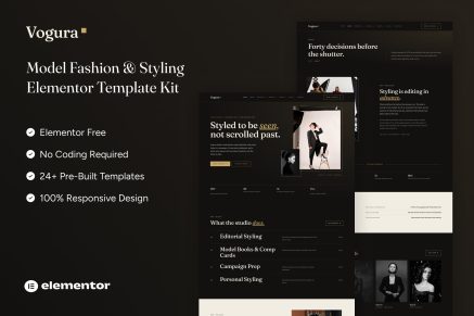 Vogura – Model Fashion & Styling Elementor Template Kit