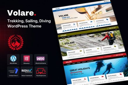 Volare – Trekking, Sailing, Diving WordPress Theme