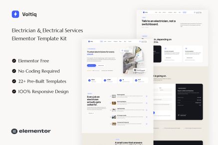 Voltiq – Electrician & Electrical Services Elementor Template Kit