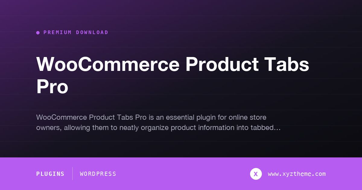 WooCommerce Product Tabs Pro