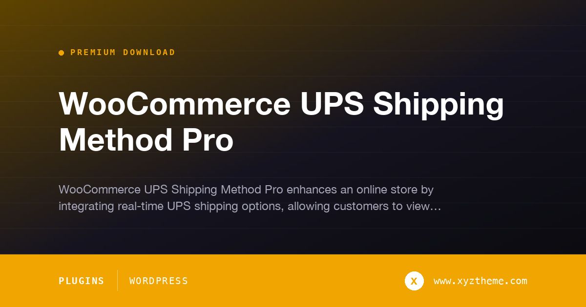 WooCommerce UPS Shipping Method Pro