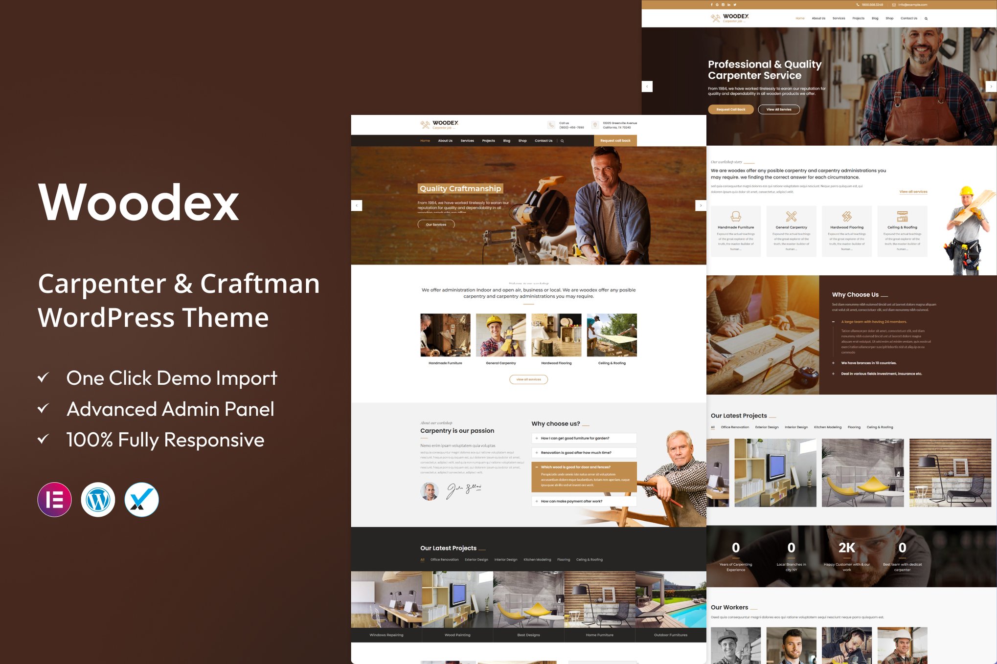 Woodex – Carpenter and Craftman WordPress Theme