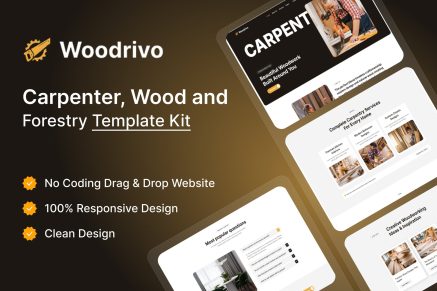 Woodrivo – Carpenter & Forestry Elementor Template Kit