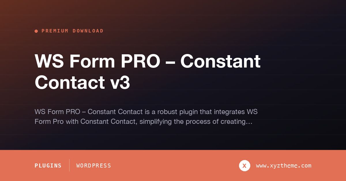 WS Form PRO – Constant Contact v3