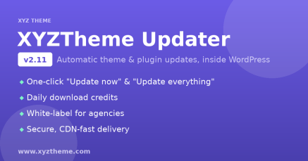 XYZTheme Updater 2.11 — automatic theme and plugin updates inside WordPress