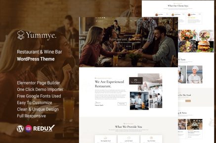 Yummye – Restaurant & Wine Bar WordPress Theme