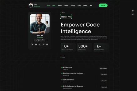 ZenG – Personal Portfolio WordPress Theme