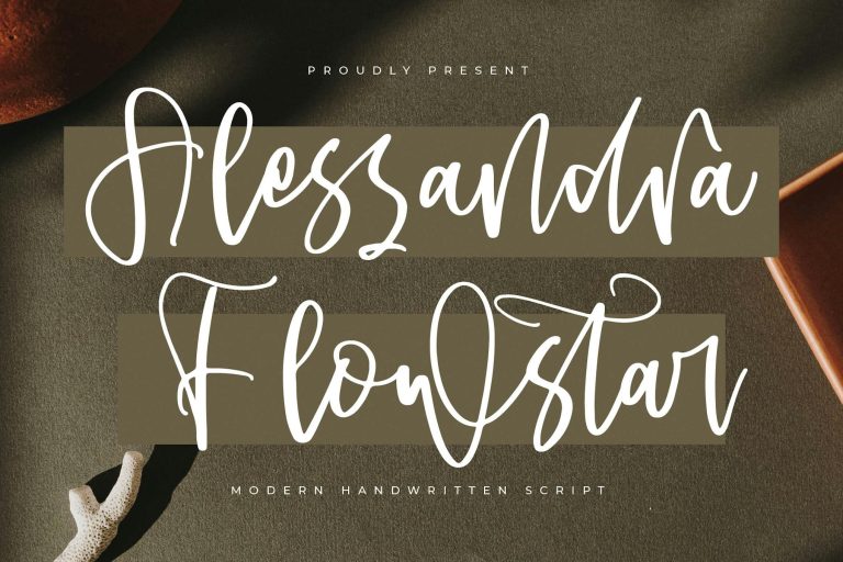 Alessandra Flowstar Modern Handwritten Script