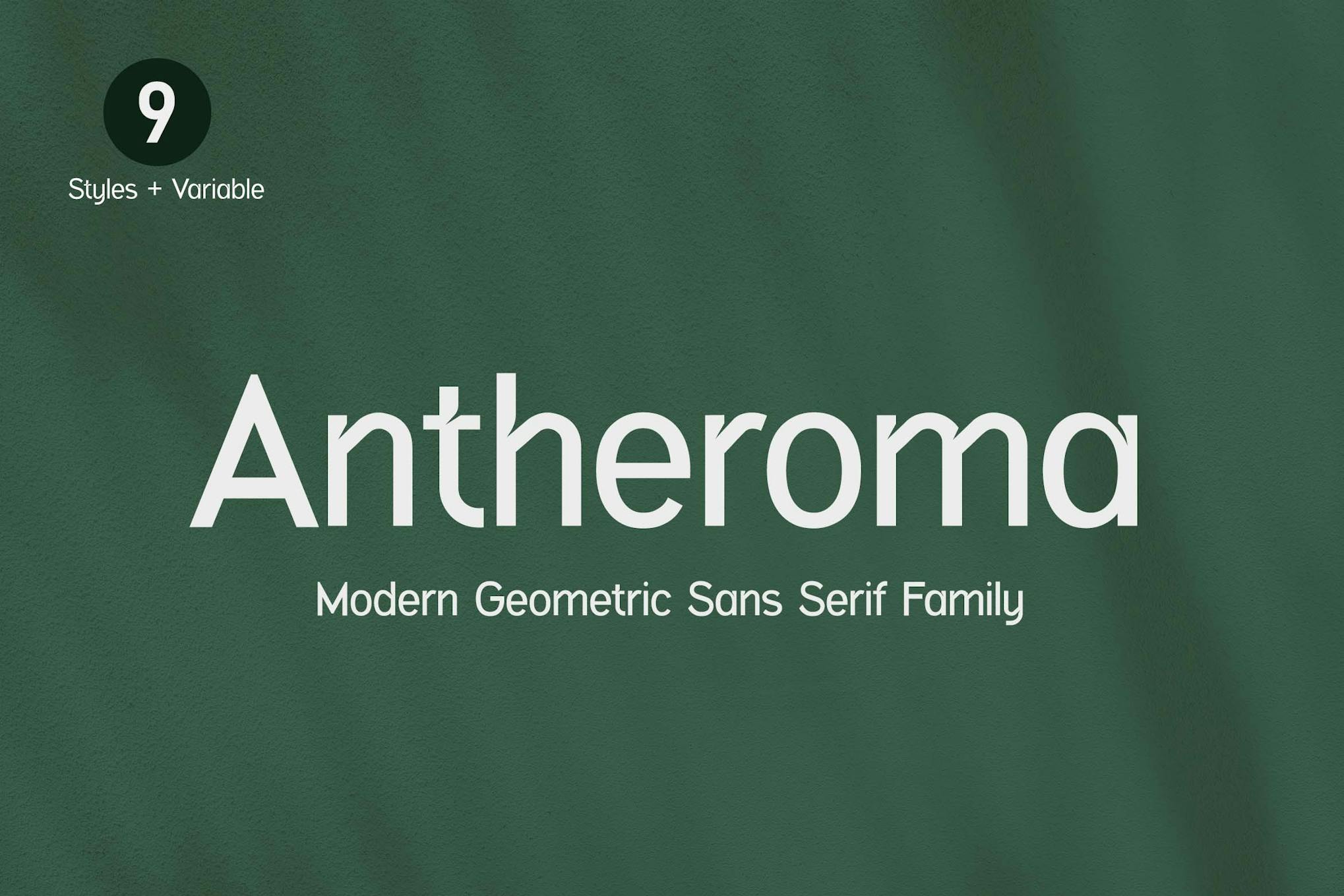 Antheroma Modern Geometric Sans Serif Family Font