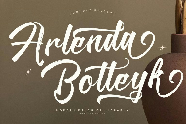 Arlenda Botteyk Modern Brush Calligraphy Font