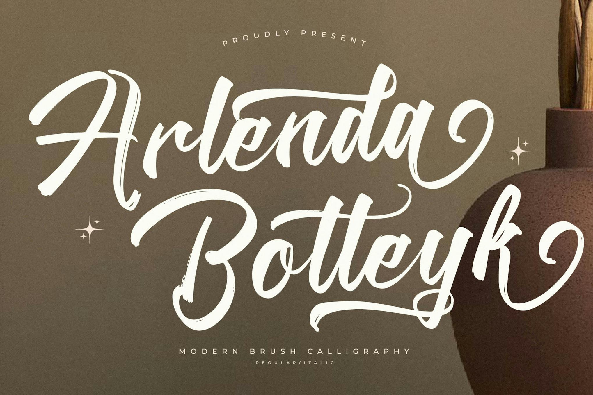 Arlenda Botteyk Modern Brush Calligraphy Font
