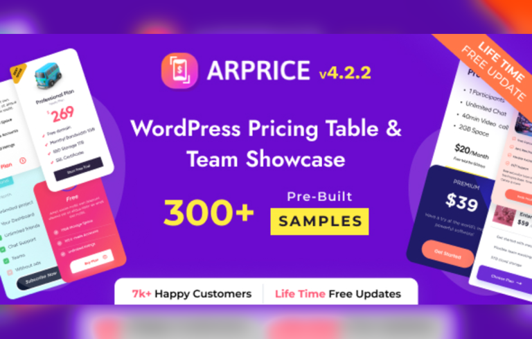 ARPrice – WordPress Pricing Table Plugin