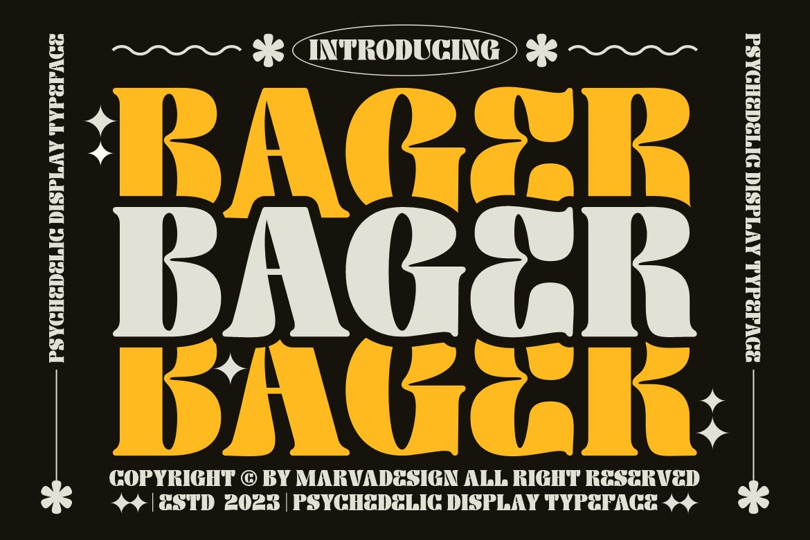 Bager – Psychedelic Display Font