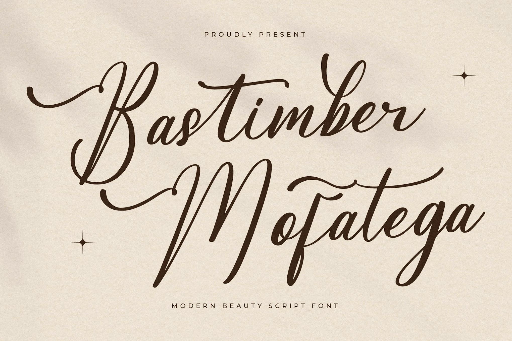 Bastimber Mofatega Modern Script Font