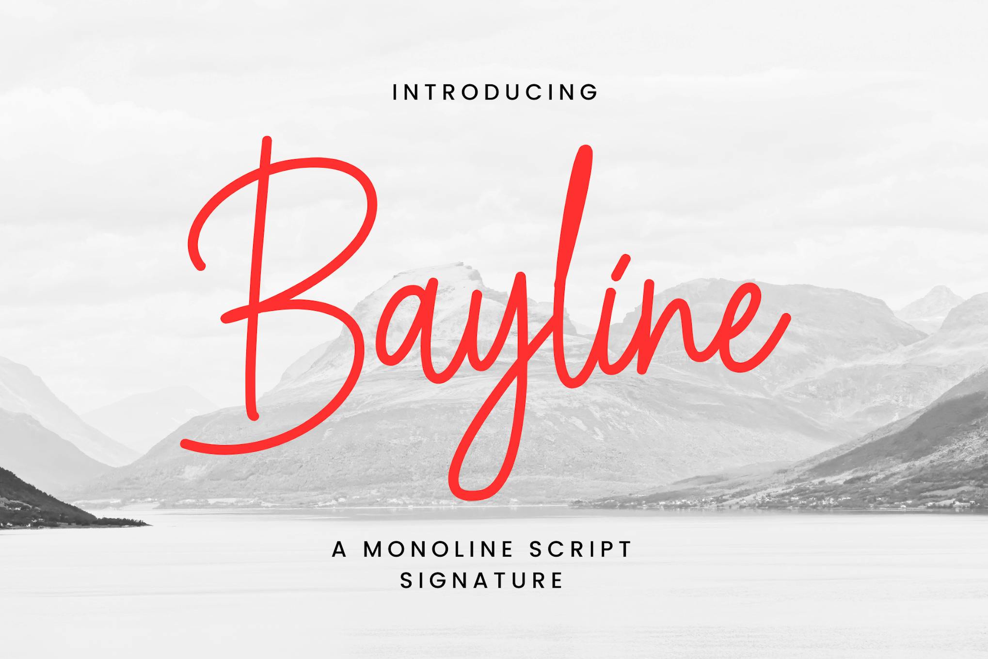 Bayline – A Monoline Script Signature