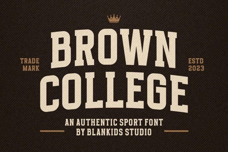 Brown College an Authentic Sport Font