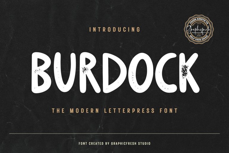 Burdock – Modern Letterpress Font