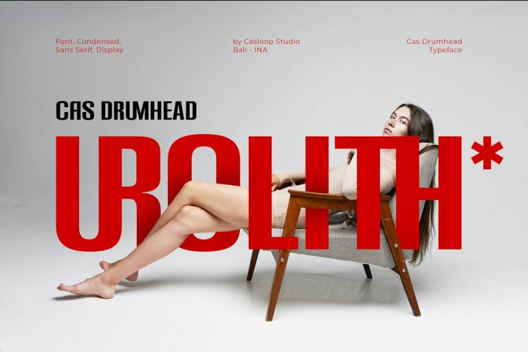 Cas Drumhead – Condensed Sleek Sans Serif Typefa