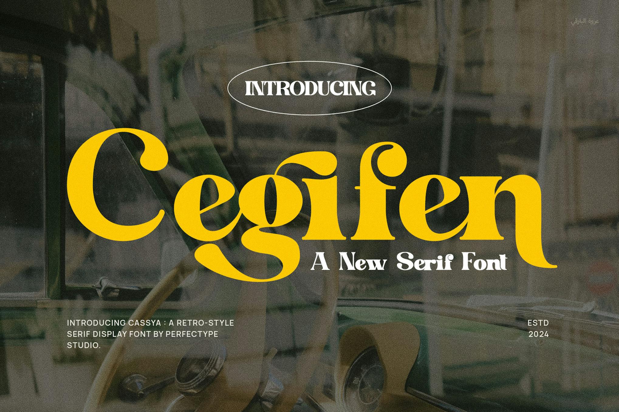 Cegifen Elegant Ligature Serif Font Typeface
