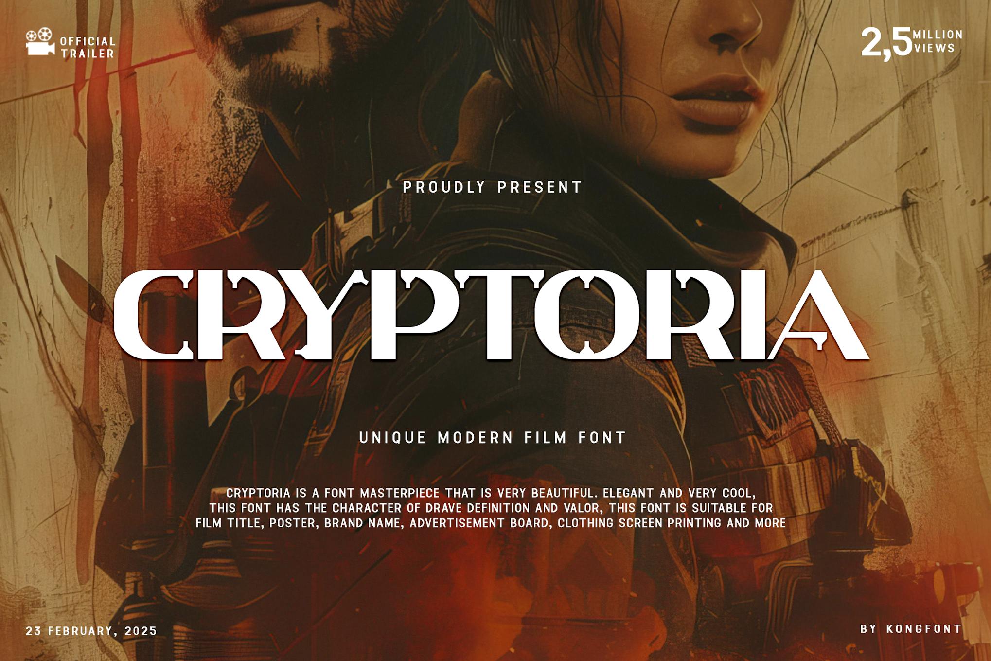 Cryptoria – Unique Modern Film Font