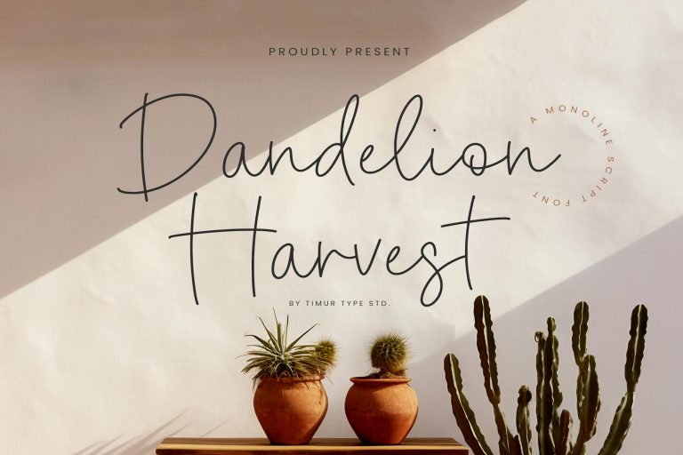 Dandelion Harvest – Monoline Script Font TT