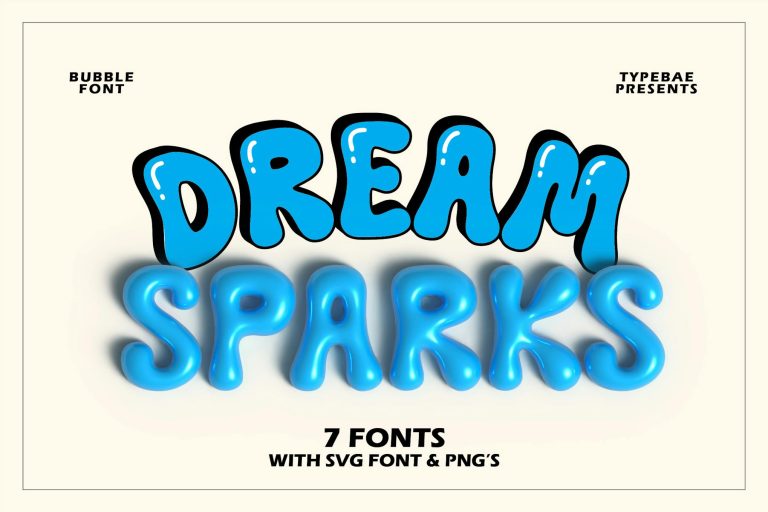 Dream Sparks – Bubble Display Font