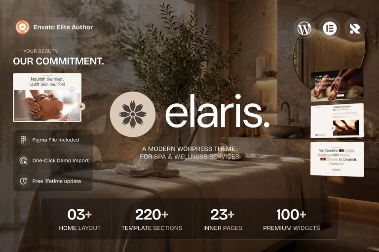 Elaris – Massage Salon & Spa WordPress Theme