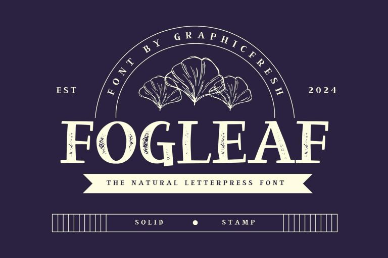 Fogleaf – The Natural Letterpress Font