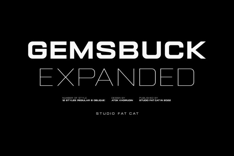 Gemsbuck 01 | Expanded Sans Serif Font Family