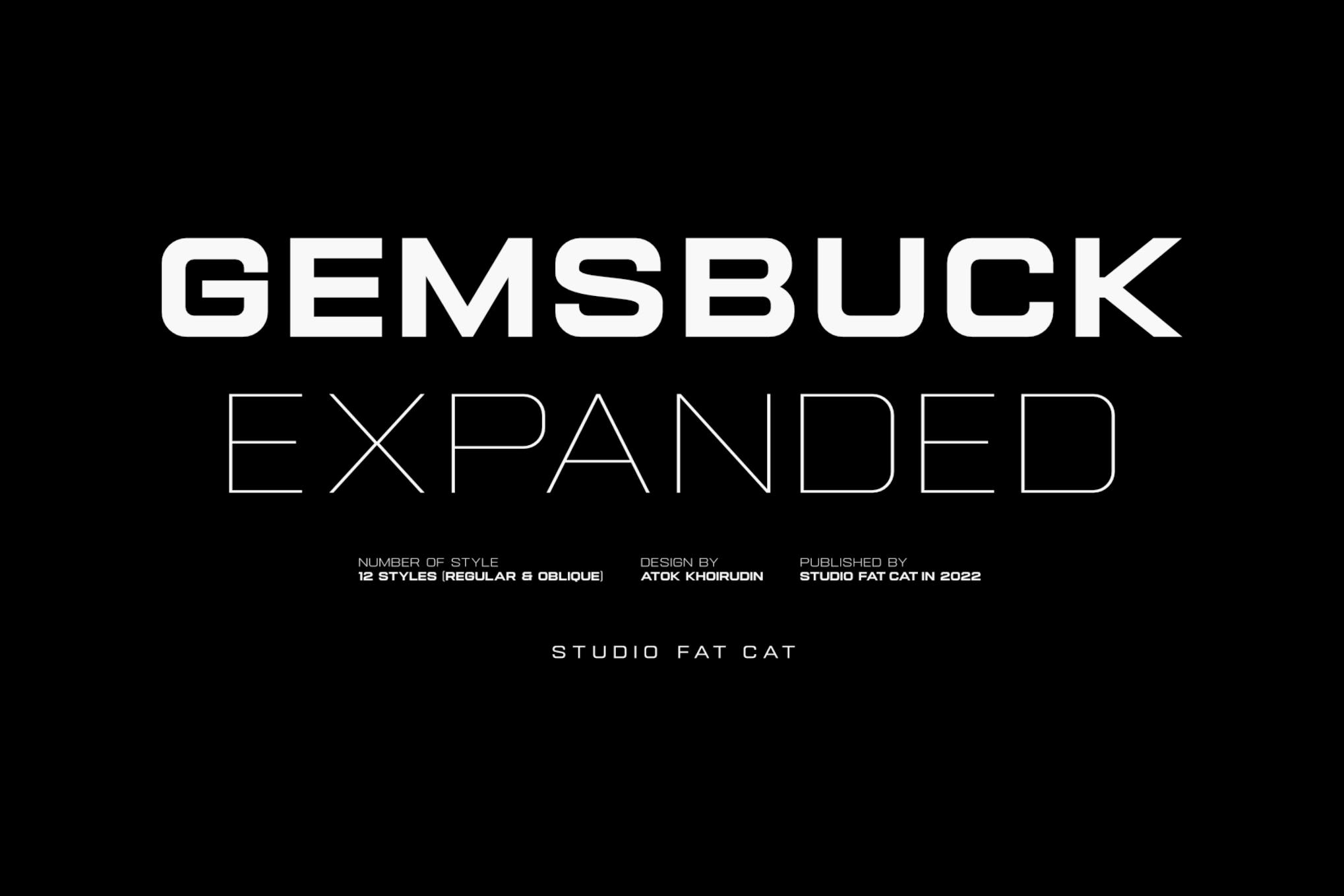 Gemsbuck 01 | Expanded Sans Serif Font Family