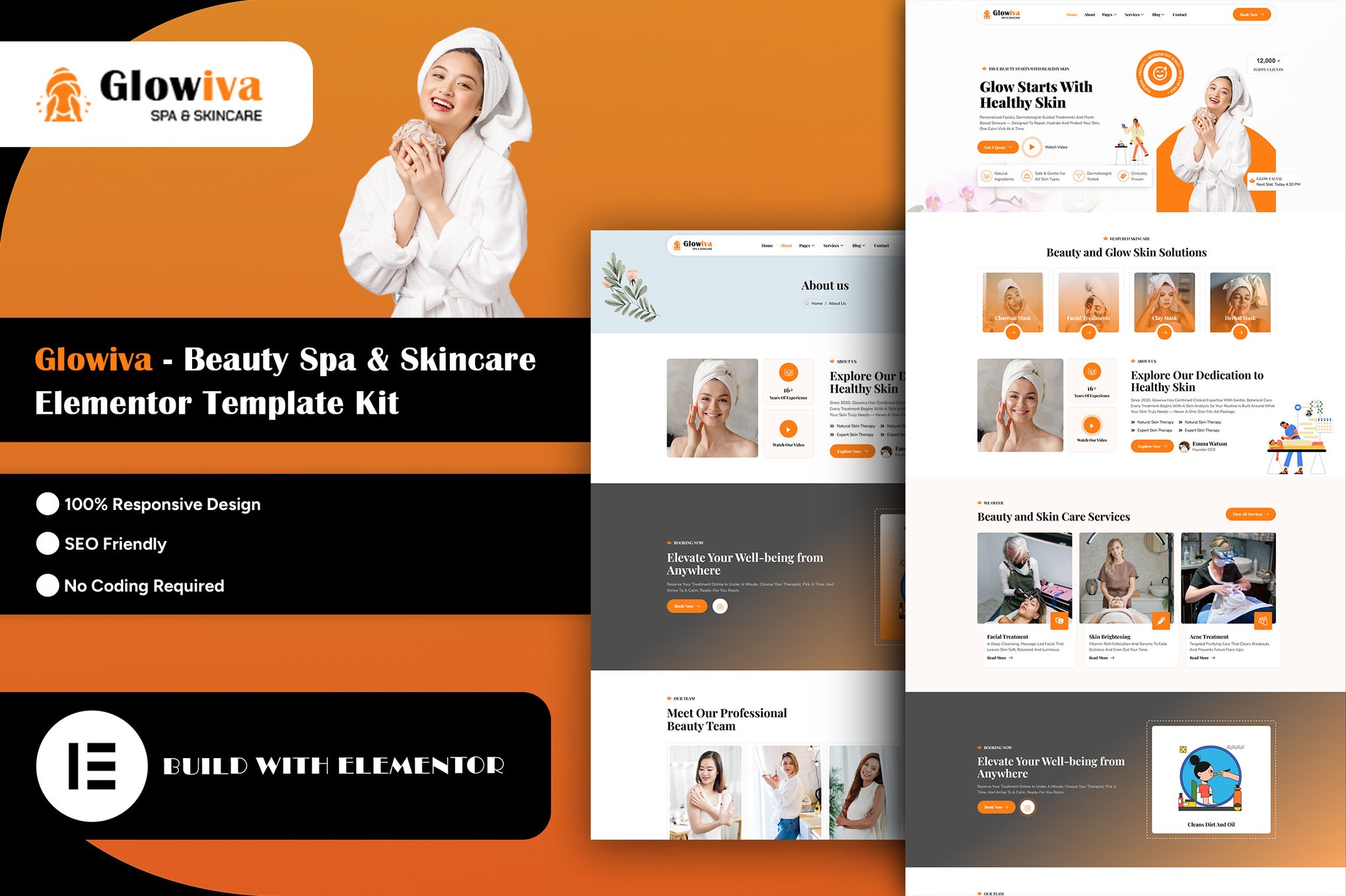 Glowiva – Beauty Spa & Skincare Elementor Template Kit