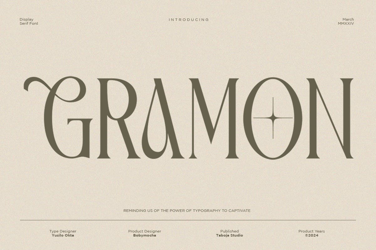 Gramon – Elegant Condensed Display Serif Font