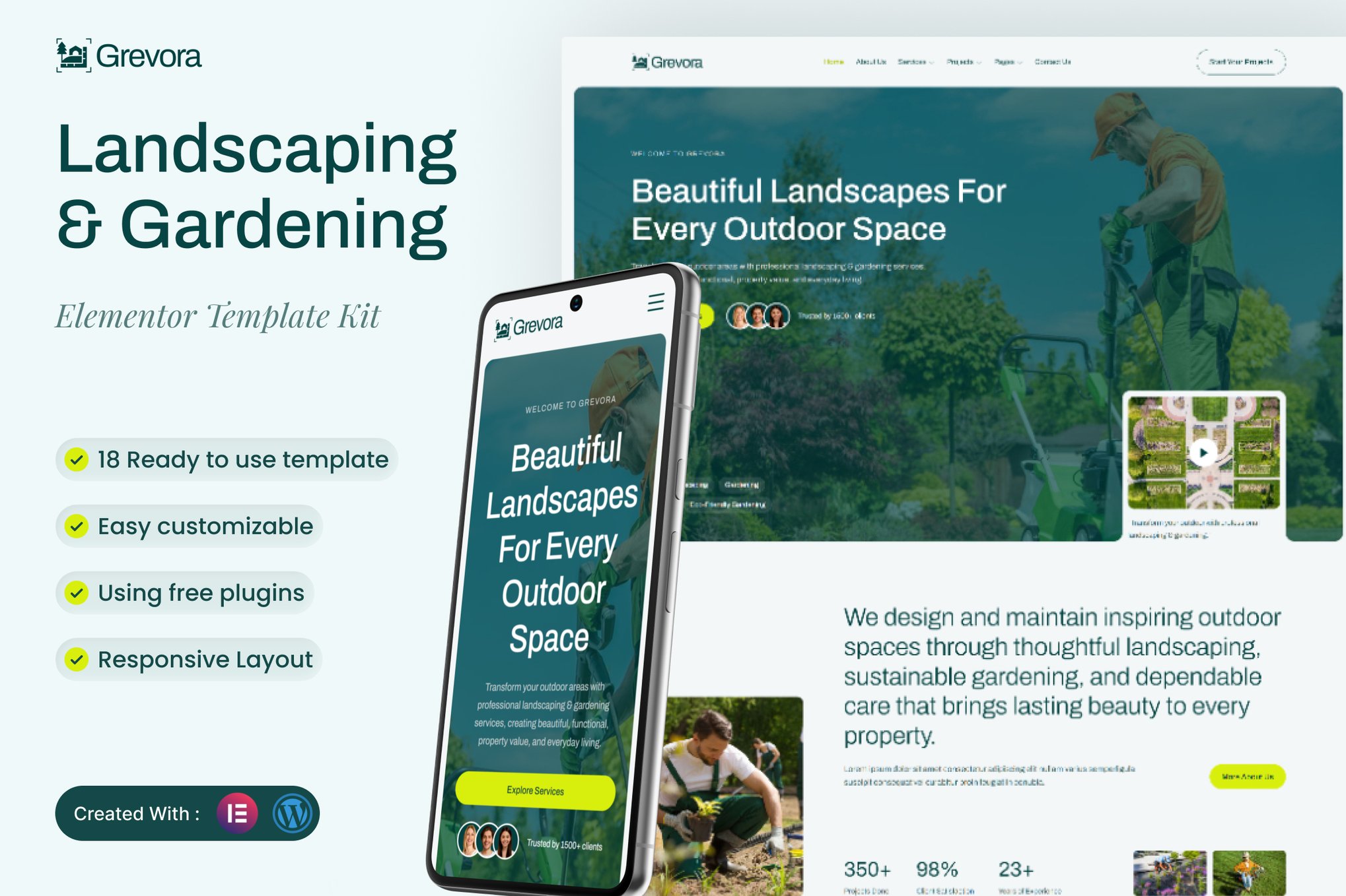 Grevora – Landscaping & Gardening Elementor Template Kit