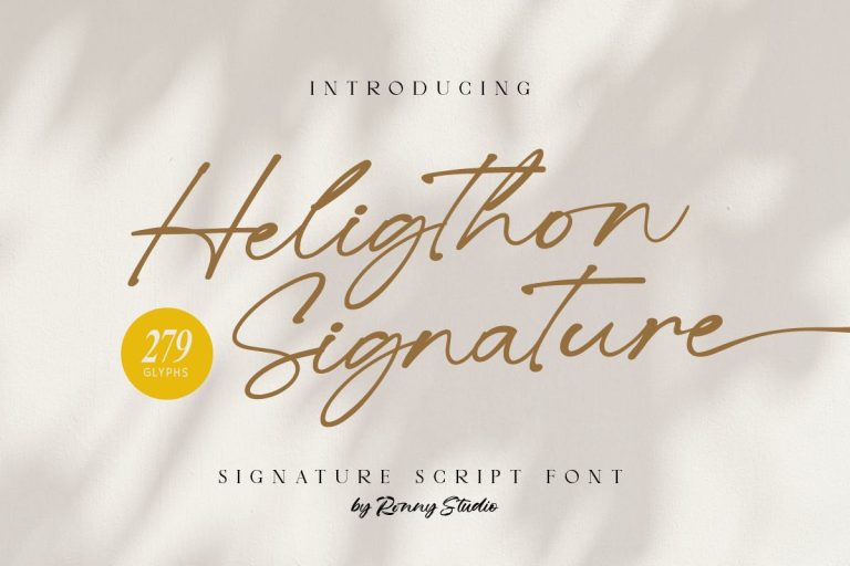 Heligthon – Signature Script Font