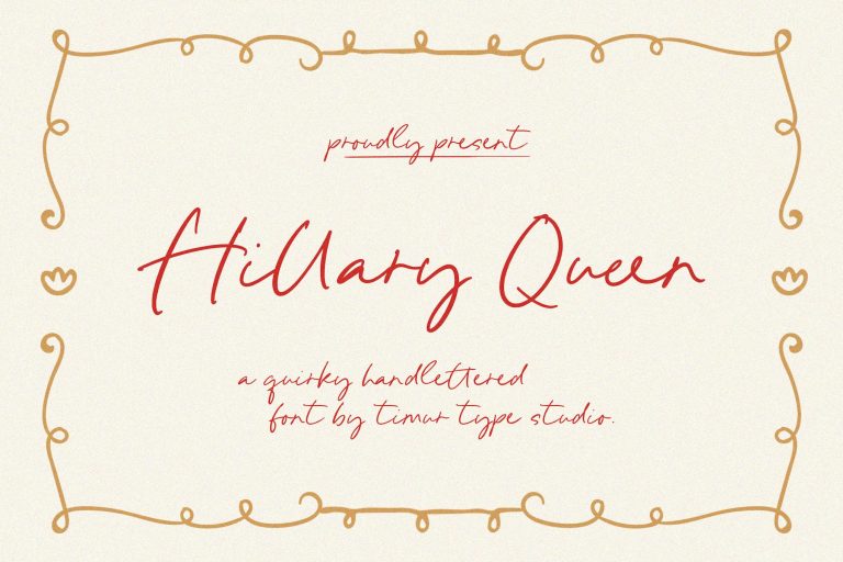 Hillary Queen – Quirky Handlettered Font TT