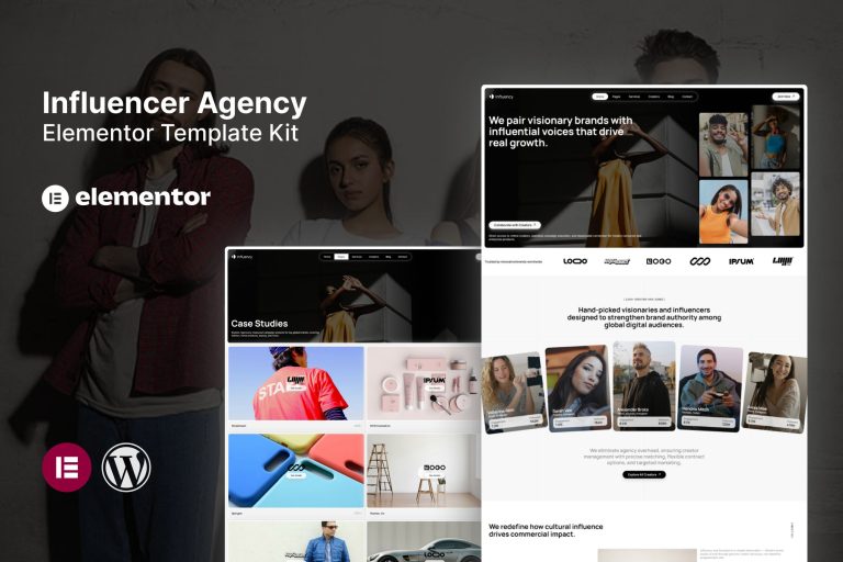 Influency – Influencer Agency Elementor Template Kit