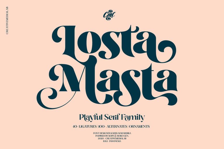 Losta Masta Font – Groovy Retro Serif Family