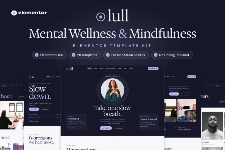 Lull – Mental Wellness & Mindfulness Elementor Template Kit