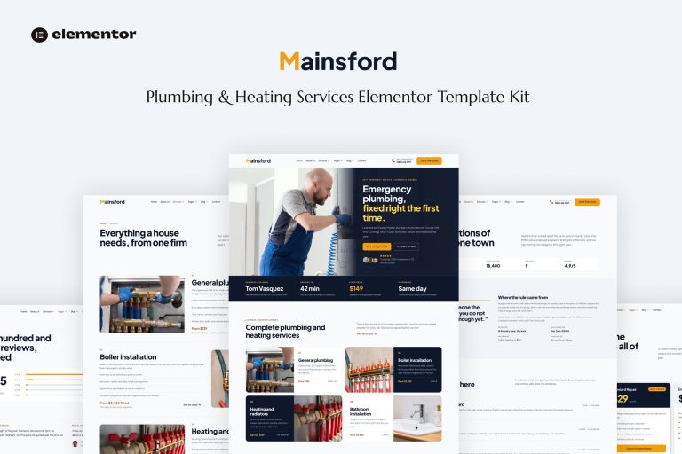 Mainsford – Plumbing & Heating Services Elementor Template Kit