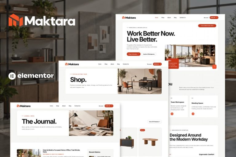 Maktara – Office Furniture & Workspace Store Elementor Pro Template Kit