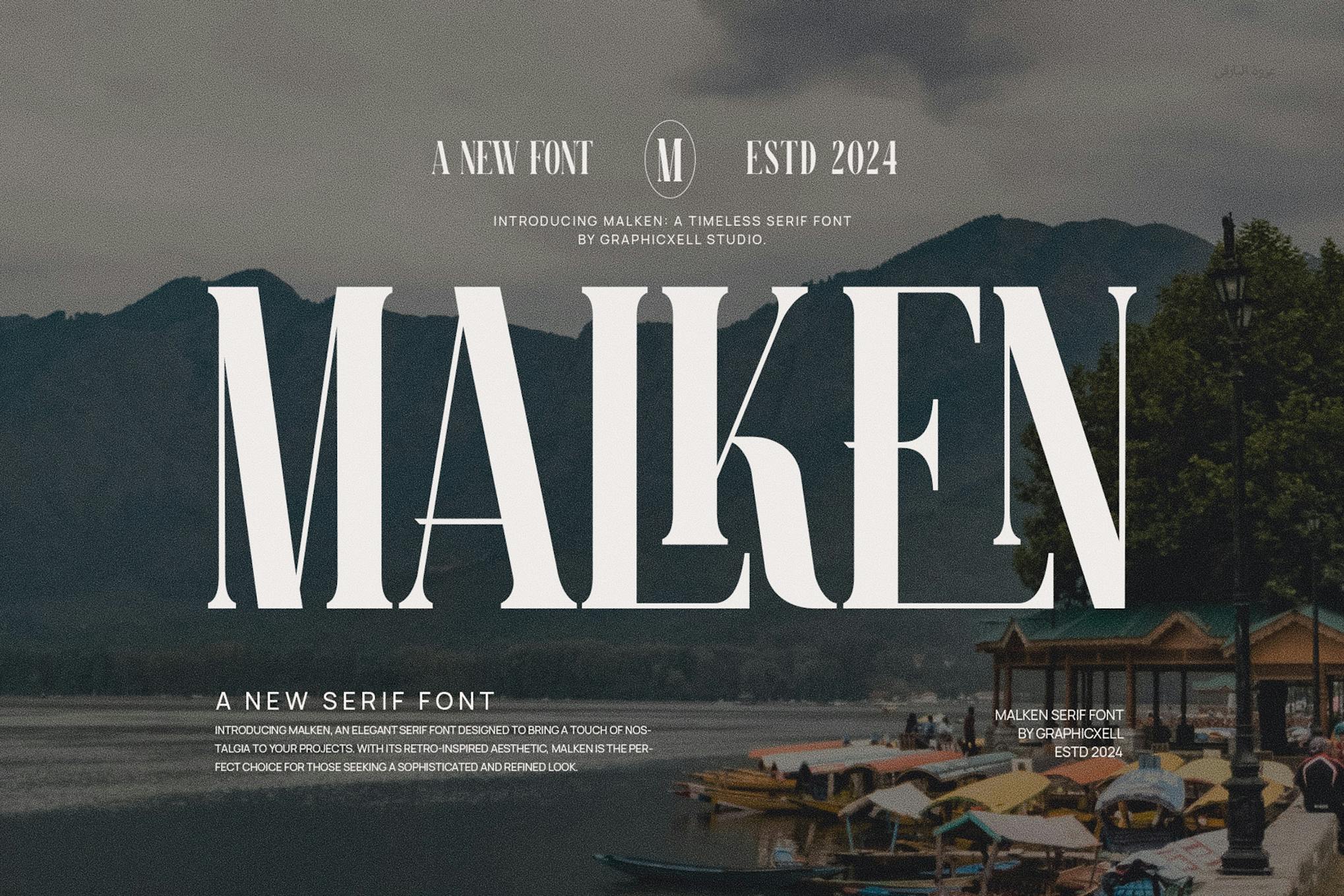 Malken Elegant Ligature Serif Font Typeface