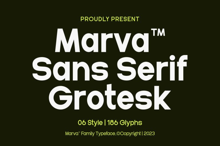 Marva – A Modern Sans Family Font