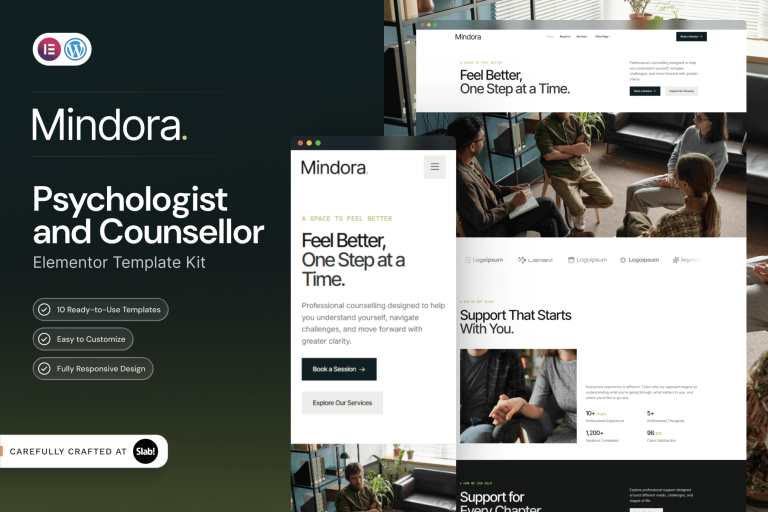 Mindora – Psychologist & Counsellor Elementor Template Kit