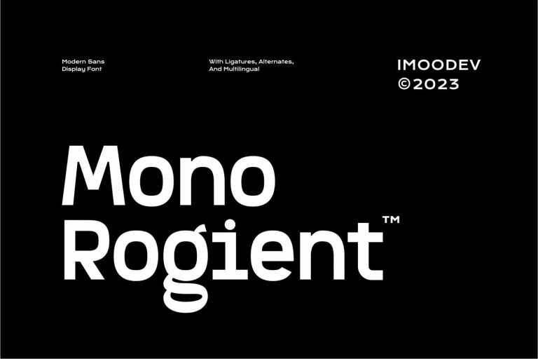 Mono Rogient – Modern Sans Display Font